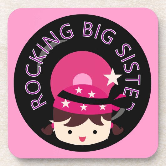 Brunette Rocking Big Sister Bier Onderzetter (Voorkant)