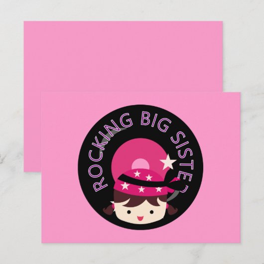 Brunette Rocking Big Sister Briefkaart (Voorkant / Achterkant)