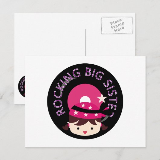 Brunette Rocking Big Sister Briefkaart (Voorkant / Achterkant)