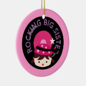 Brunette Rocking Big Sister Keramisch Ornament (Rechts)
