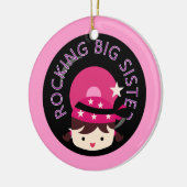 Brunette Rocking Big Sister Keramisch Ornament (Links)