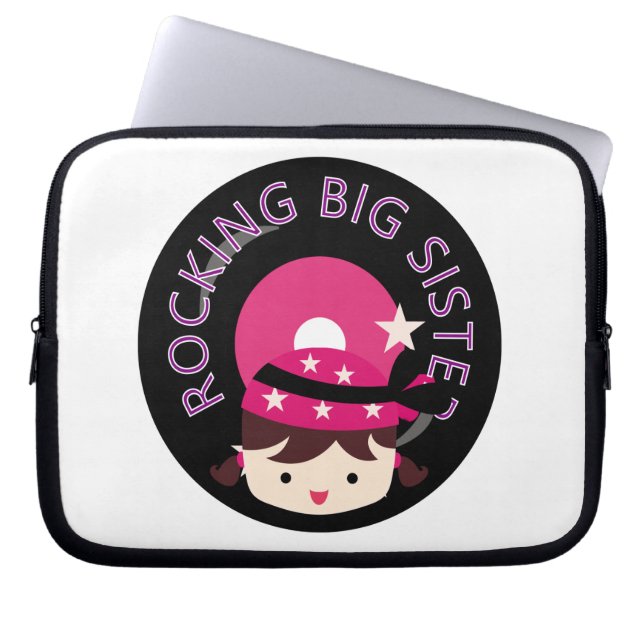 Brunette Rocking Big Sister Laptop Sleeve (Voorkant)