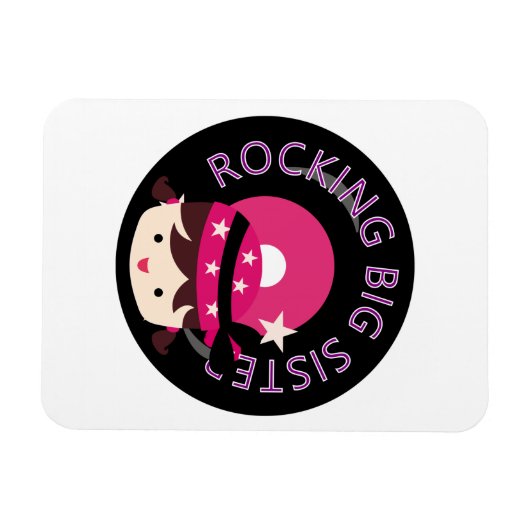 Brunette Rocking Big Sister Magneet (Horizontaal)