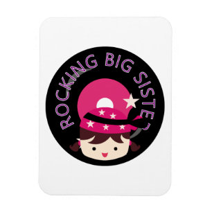 Brunette Rocking Big Sister Magneet