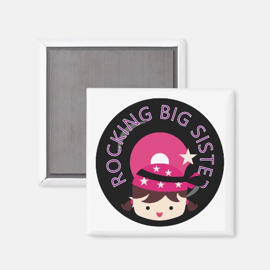 Brunette Rocking Big Sister Magneet (Voorkant / Achterkant)