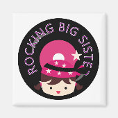 Brunette Rocking Big Sister Magneet (Voorkant)