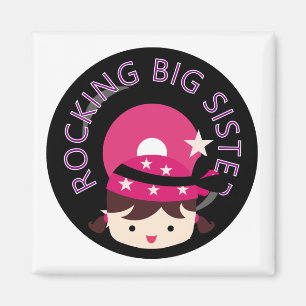 Brunette Rocking Big Sister Magneet