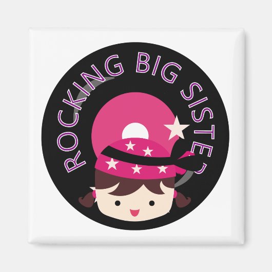 Brunette Rocking Big Sister Magneet (Voorkant)