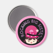 Brunette Rocking Big Sister Magneet (Voorkant / Achterkant)
