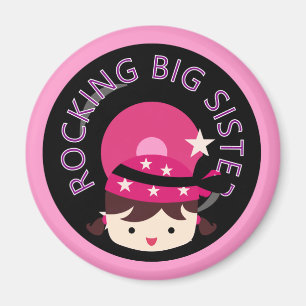 Brunette Rocking Big Sister Magneet