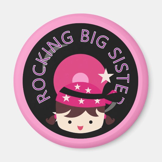 Brunette Rocking Big Sister Magneet (Voorkant)