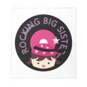 Brunette Rocking Big Sister Notitieblok (Voorkant)