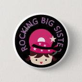 Brunette Rocking Big Sister Ronde Button 5,7 Cm (Voorkant)