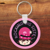 Brunette Rocking Big Sister Sleutelhanger (Voorkant)