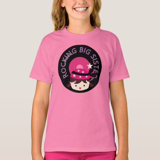 Brunette Rocking Big Sister T-shirt (Voorkant)