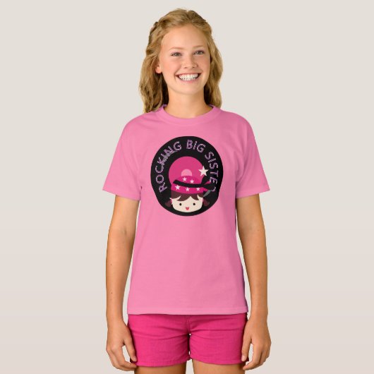 Brunette Rocking Big Sister T-shirt (Voorkant volledig)