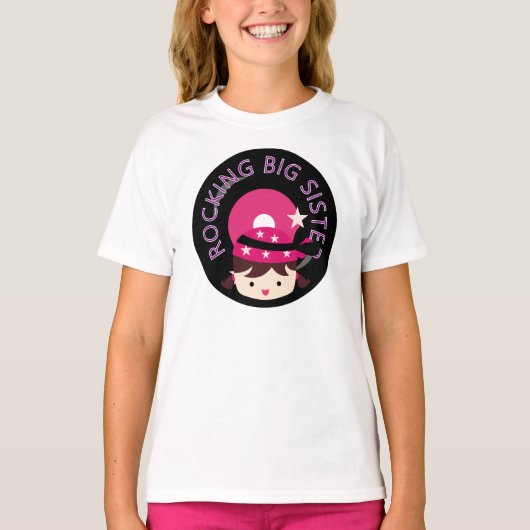 Brunette Rocking Big Sister T-shirt (Voorkant)