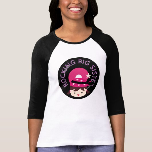 Brunette Rocking Big Sister T-shirt (Voorkant)