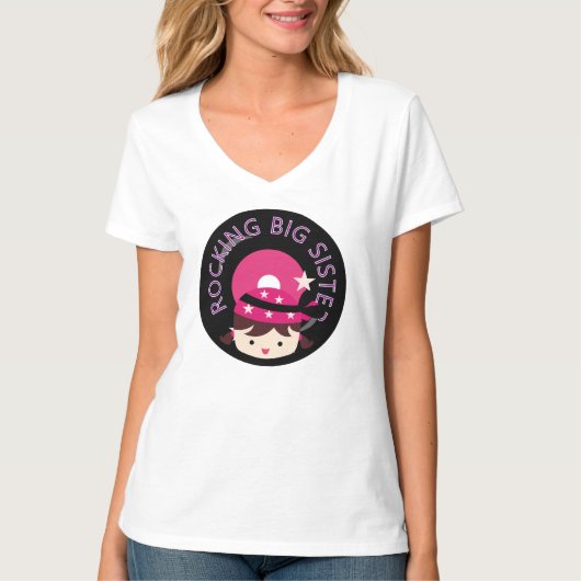 Brunette Rocking Big Sister T-shirt (Voorkant)
