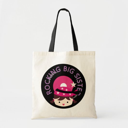Brunette Rocking Big Sister Tote Bag (Voorkant)