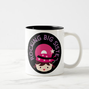 Brunette Rocking Big Sister Tweekleurige Koffiemok