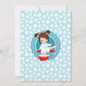 Brunette Spa Party Girls Birthday Invitation Kaart (Achterkant)