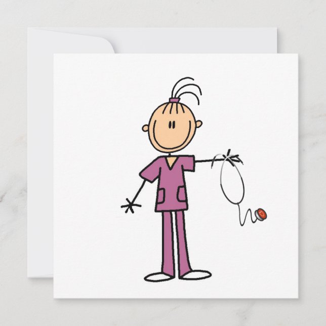 Brunette Stick Figuur Nurse (Voorkant)