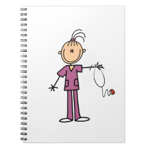 Brunette Stick Figuur Nurse Notitieboek