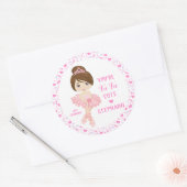 Brunette Tu Tu Cute Ballerina Ronde Sticker (Envelop)
