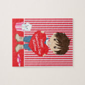 Brunette Valentijns Boy Legpuzzel (Horizontaal)