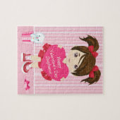 Brunette Valentijns Girl Legpuzzel (Horizontaal)