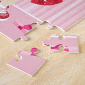 Brunette Valentijns Girl Legpuzzel (Zijkant)