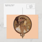 Brunette van Alphonse Mucha Briefkaart (Voorkant / Achterkant)