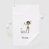 Brunette Vrouw Golf Diva Golf Handdoek (Insitu)