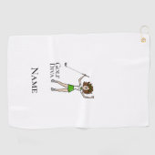 Brunette Vrouw Golf Diva Golf Handdoek (Horizontaal)