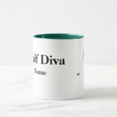 Brunette Vrouw Golfer Mok (Midden)