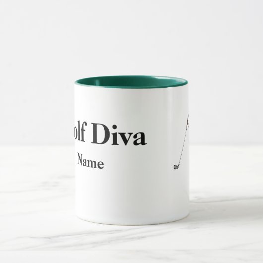 Brunette Vrouw Golfer Mok (Midden)