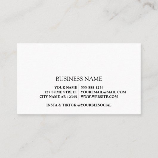 Brunette vrouw haarstylist salon visitekaartje (Achterkant)