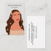 Brunette vrouw haarstylist salon visitekaartje (Voorkant / Achterkant)