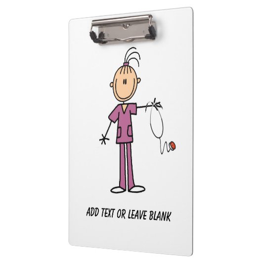 Brunette Vrouw Nurse 2 klembord (Links)