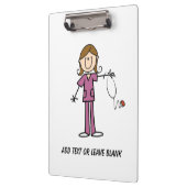 Brunette Vrouw Nurse Clipboard Klembord (Links)