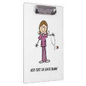 Brunette Vrouw Nurse Clipboard Klembord (Rechts)