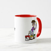 Brunette Vrouw Painter Name Mok (Voorkant rechts)