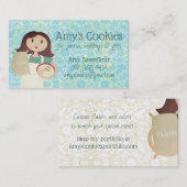 Brunette vrouwelijke bakkerijkoek visitekaartje (Voorkant / Achterkant)