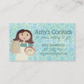Brunette vrouwelijke bakkerijkoek visitekaartje (Voorkant)