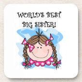 Brunette World's Best Big Sister Gifts Drankjes Onderzetter (Voorkant)