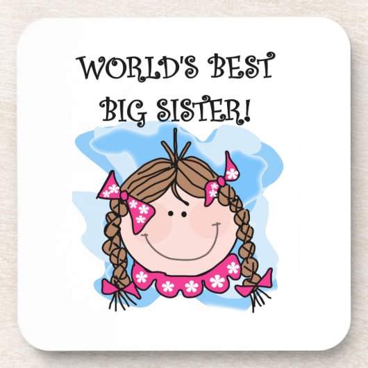 Brunette World's Best Big Sister Gifts Drankjes Onderzetter (Voorkant)
