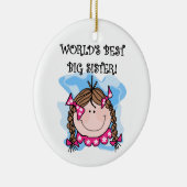 Brunette World's Best Big Sister Gifts Keramisch Ornament (Rechts)