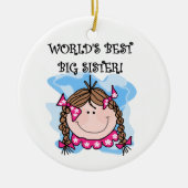 Brunette World's Best Big Sister Gifts Keramisch Ornament (Voorkant)