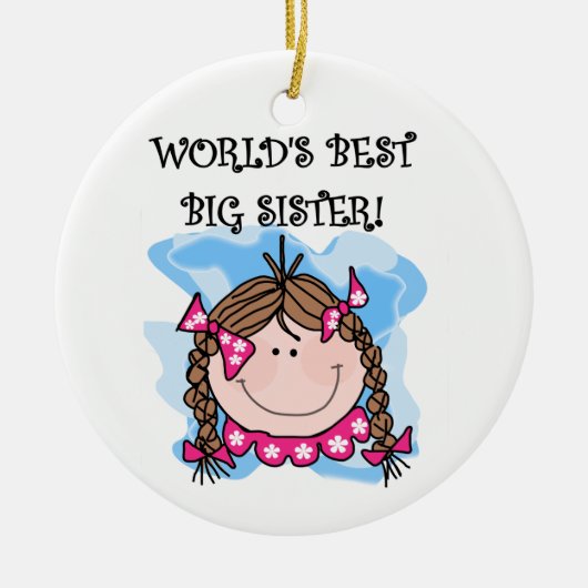 Brunette World's Best Big Sister Gifts Keramisch Ornament (Voorkant)